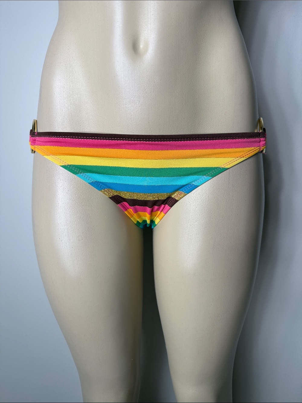 Women's Rainbow Stripe Bikini Bottom - Multi